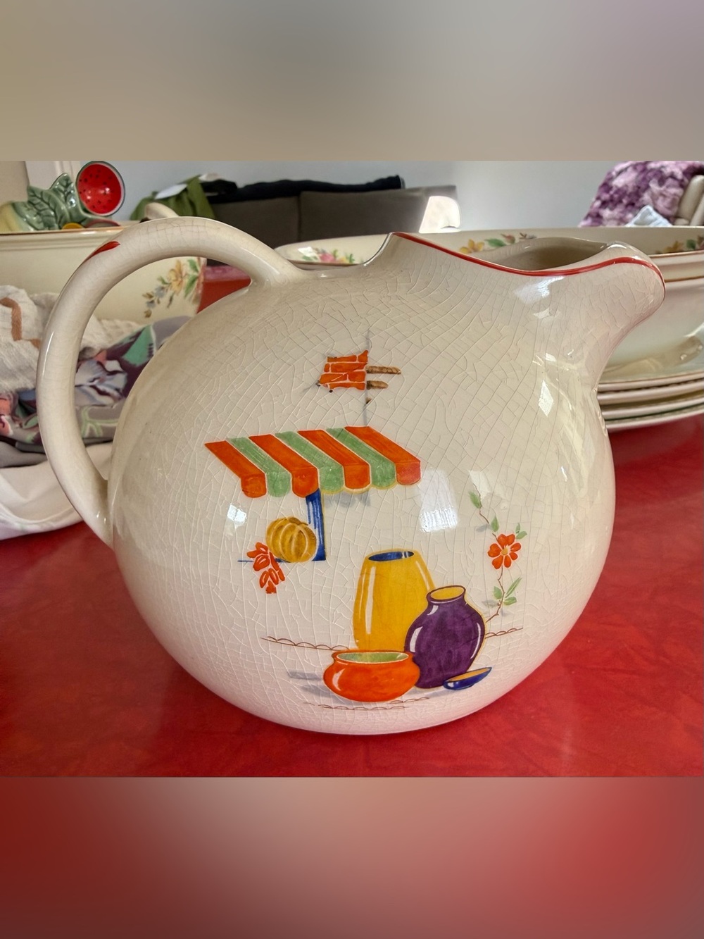 Vintage 1940s Paden City Pottery Mexicana Ball Pitcher Hostess Ware Rare